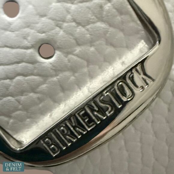 Birkenstock Gizeh Big Buckle White Leather Sandals Women’s 37 6 Narrow NEW~NWT - Picture 12 of 15